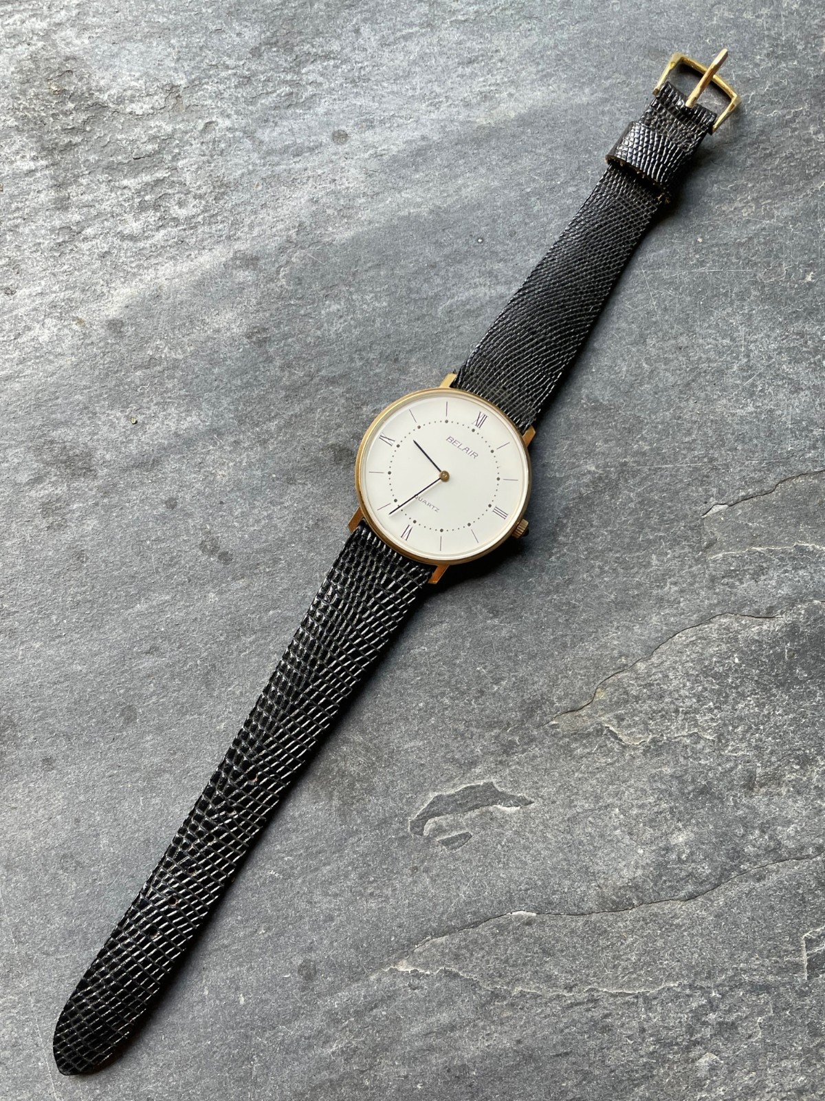 RUNS NOS Never Worn Vintage Belair Quartz Men’s Watch New Bat Classic Sleek Vtg