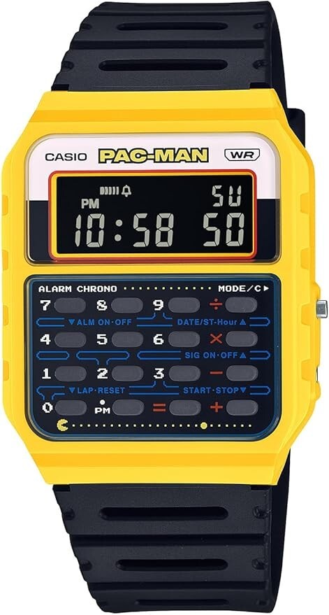 CASIO CA-53WPC-1BJR PAC-MAN Digital Calculator Watch Japan Limited Retro Yellow