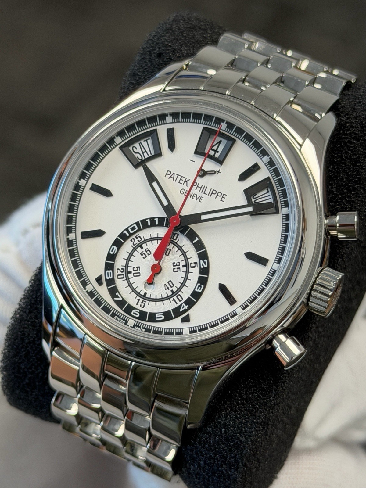 Patek Philippe 5960/1A White Steel Annual Calendar Chronograph 5960 Box Papers
