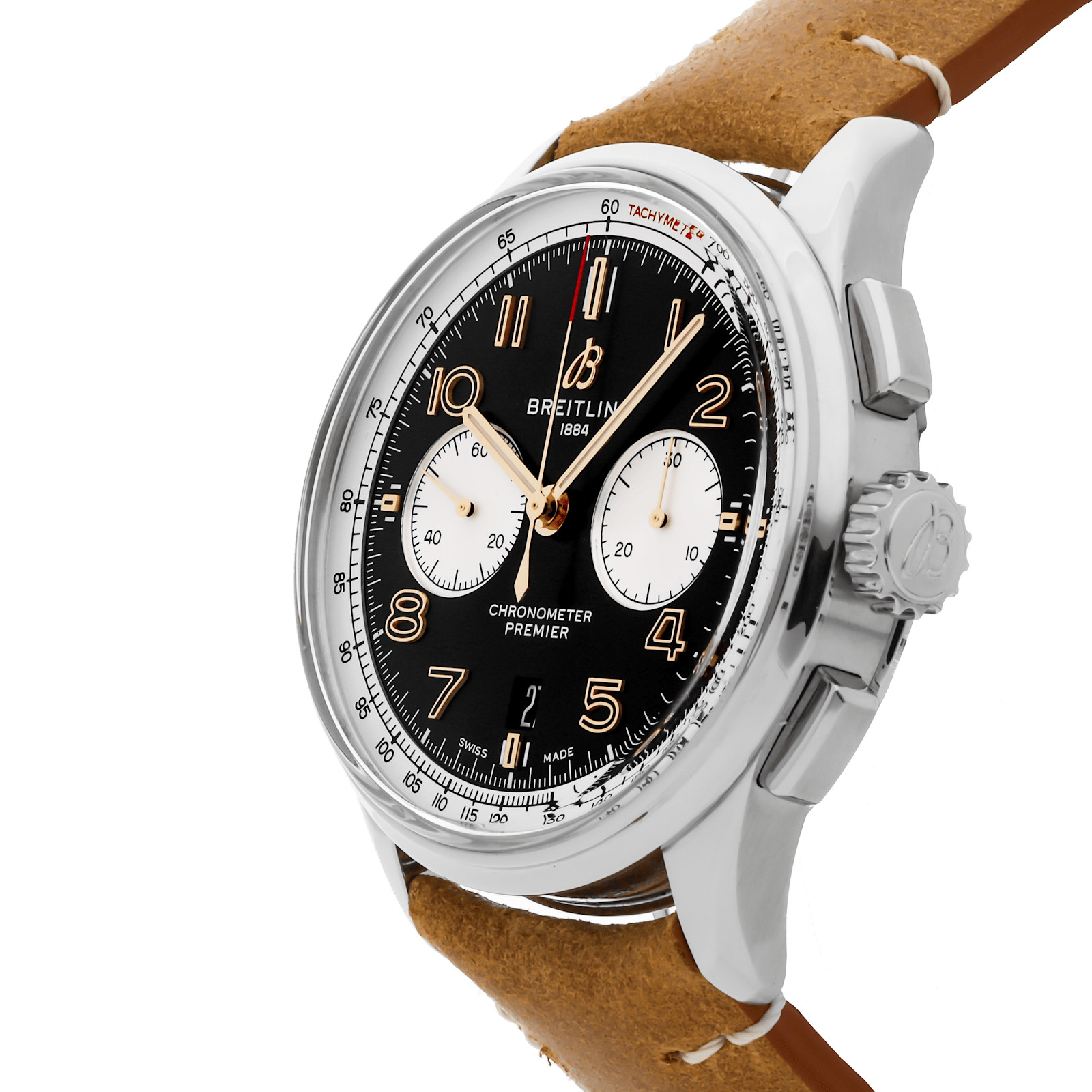 Breitling Premier B01 Chrono Norton SS auto 42mm Strap Watch AB0118A21B1X2