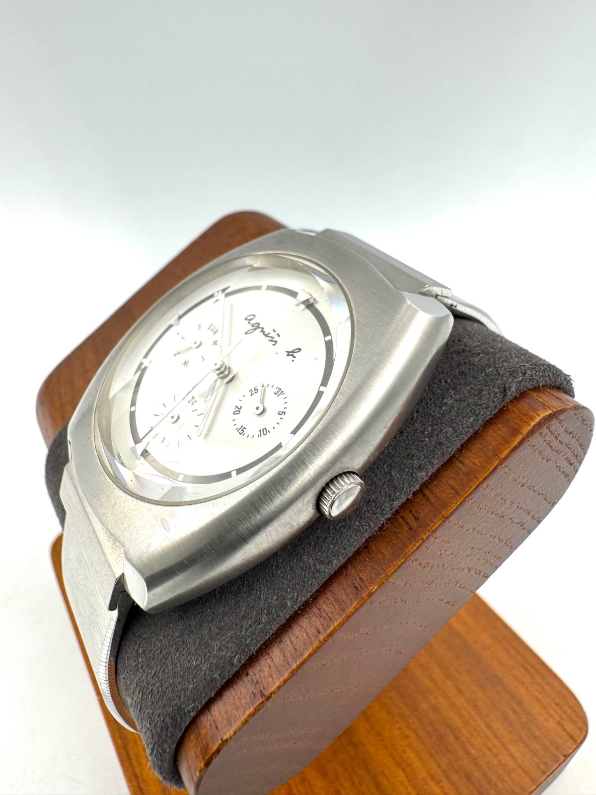 agnes b 35mm Men Quartz Watch New Battery working V33J-0030 f2734