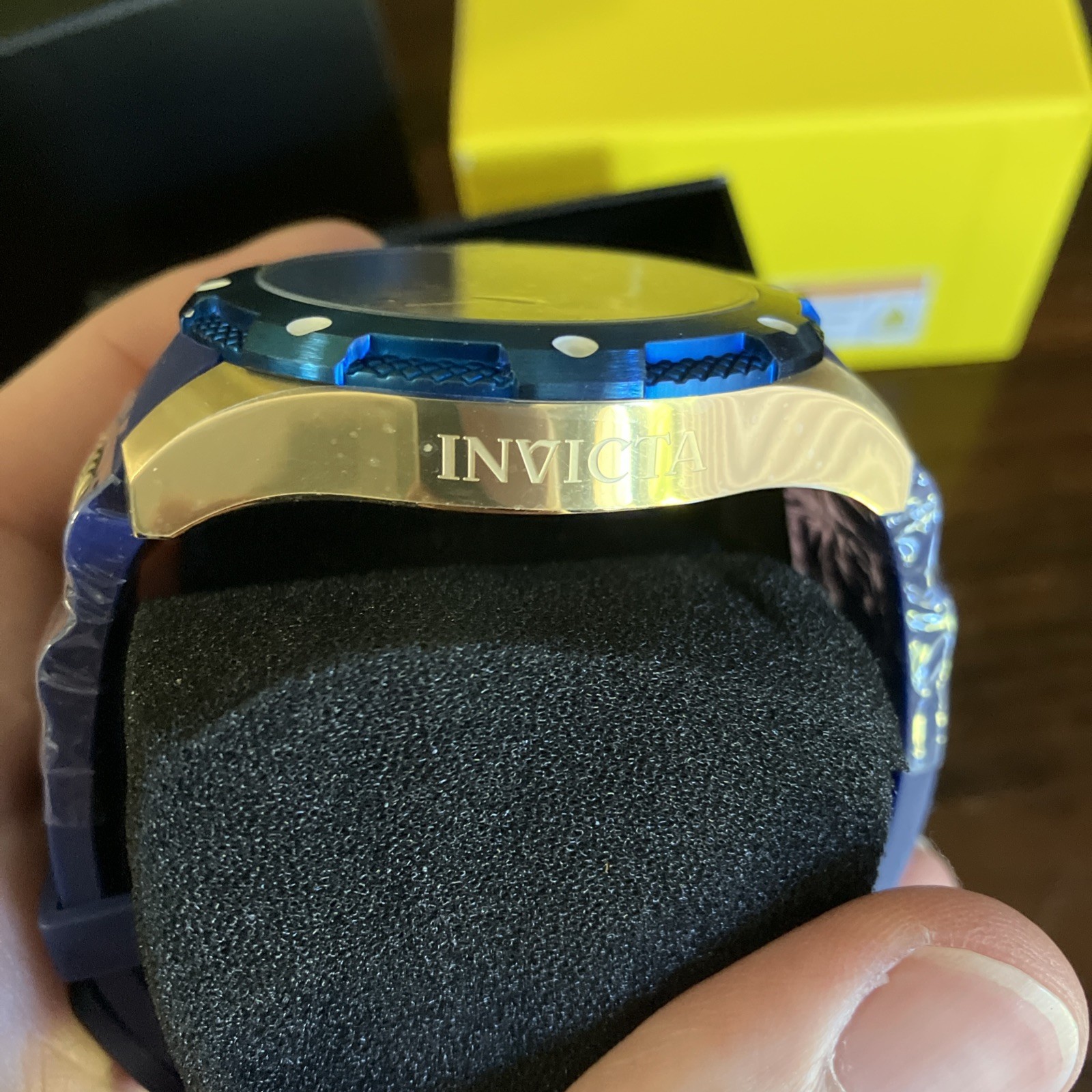 NIB 50mm Invicta I-Force Axis 39997 – 50mm Blue/Gold Chrono