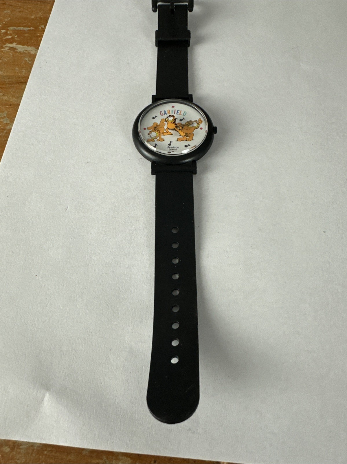 Vintage 1978 Armitron Garfield Dancing Watch Music Notes Plastic Band