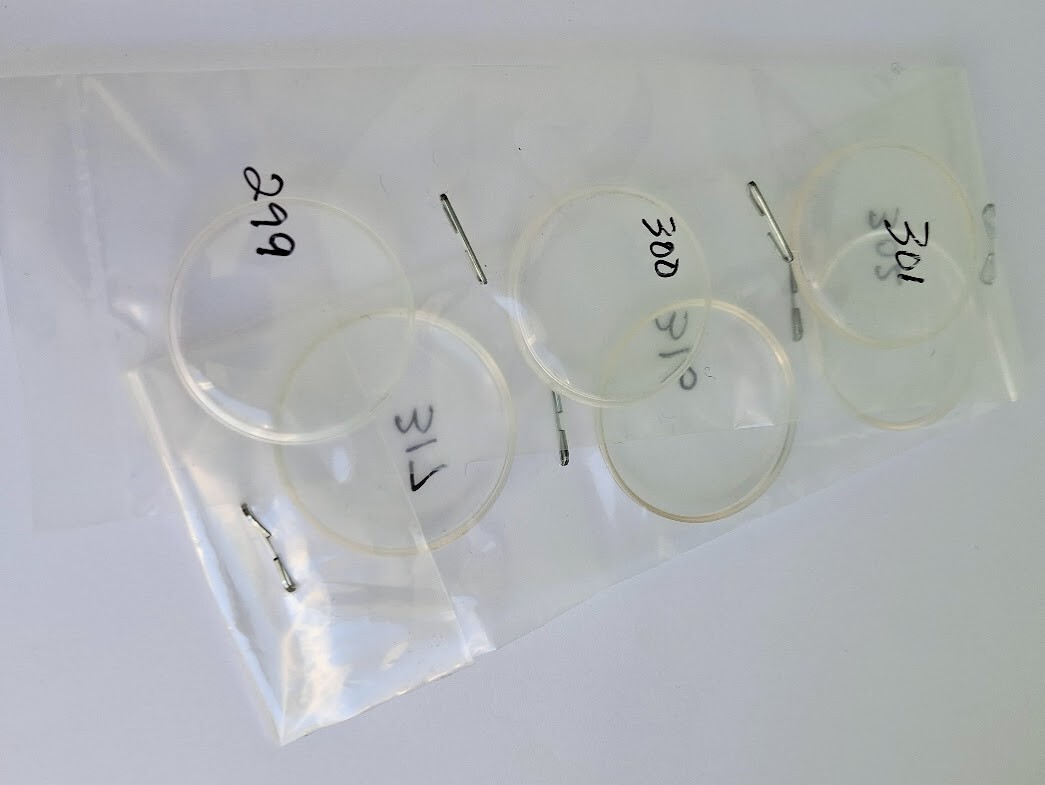 Plexiglass assorted group of 6 sizes.