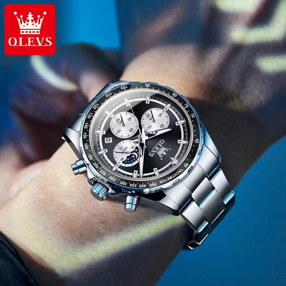Waterproof Quartz Luminous Watch OLEVS Luxury Business Date Men’s Men Strap