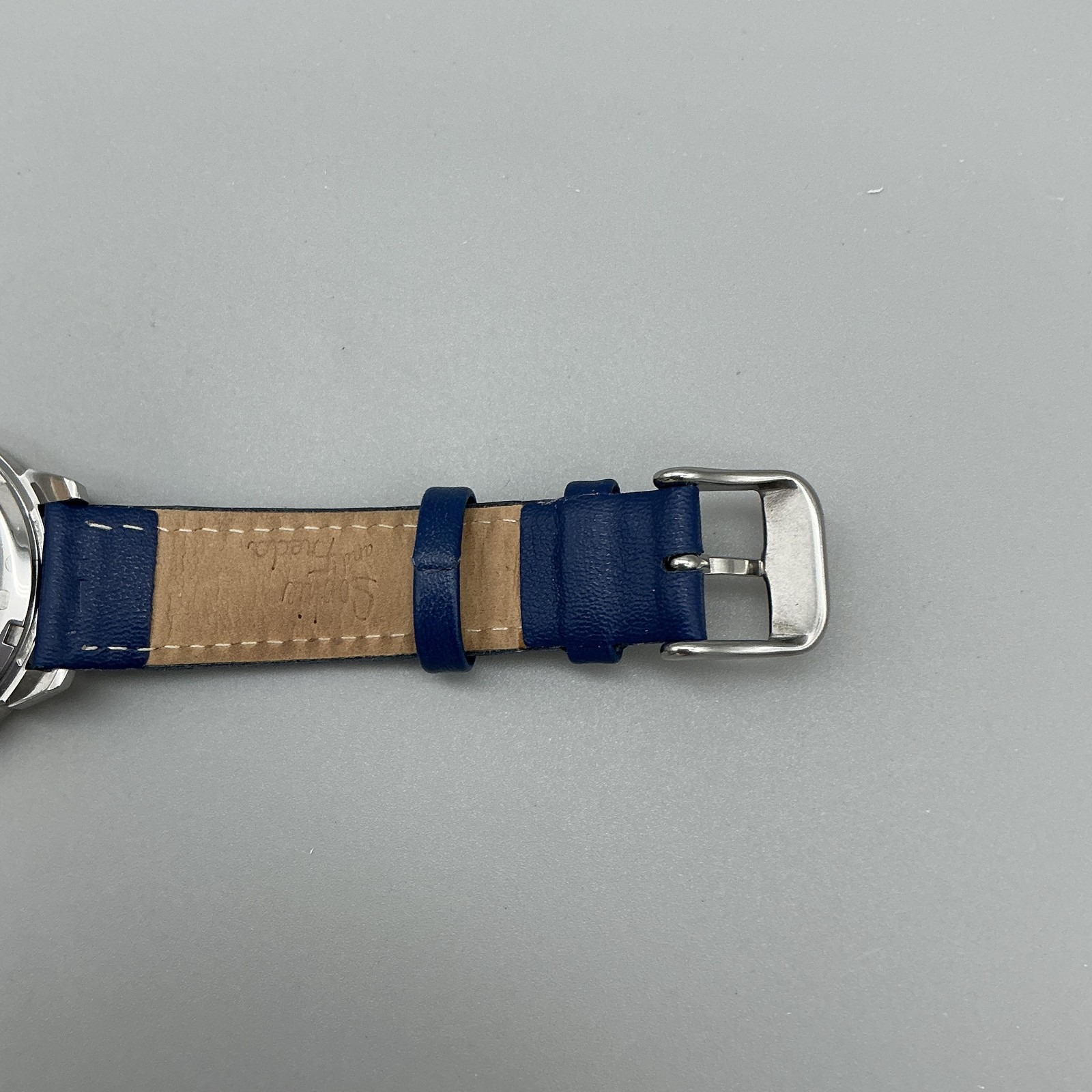 Sophie And Freda Womens Watch 38mm Moon Dial Crystals Blue Leather Band