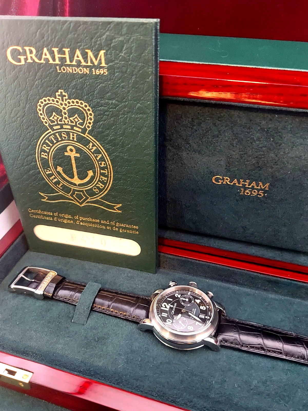 New Unworn Graham Aero Flyback Men’s Swiss Chronograph Watch Full Set Box Papers