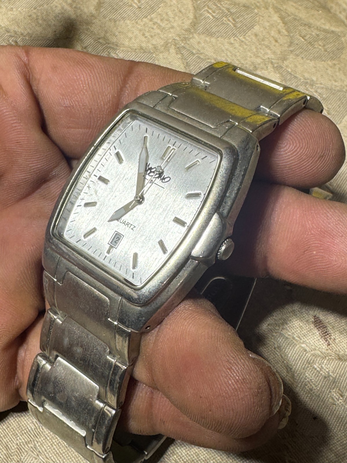 Men’s Silver Tone Mossimo Analog Watch With Date Feature