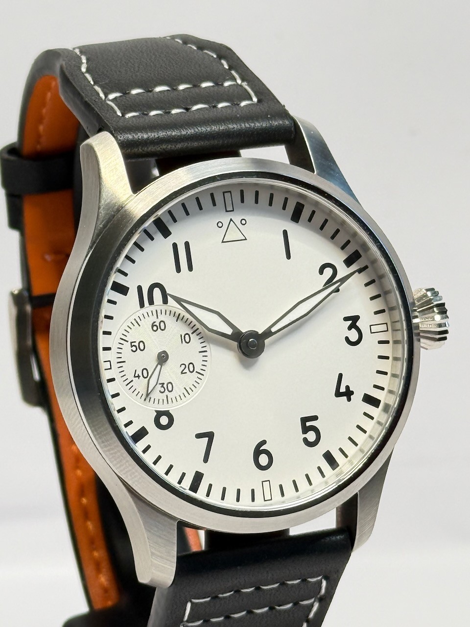 Pike Watches Aviator Manual Wind 42mm, White Edition, Handmade. Very Precise