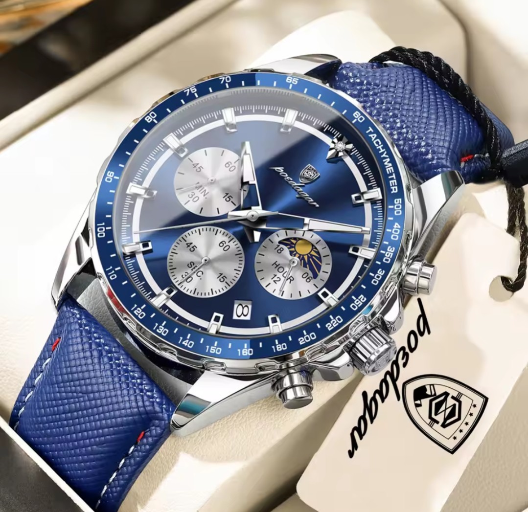 POEDAGAR Original Fashion Men Luminous Waterproof Chronograph Date…