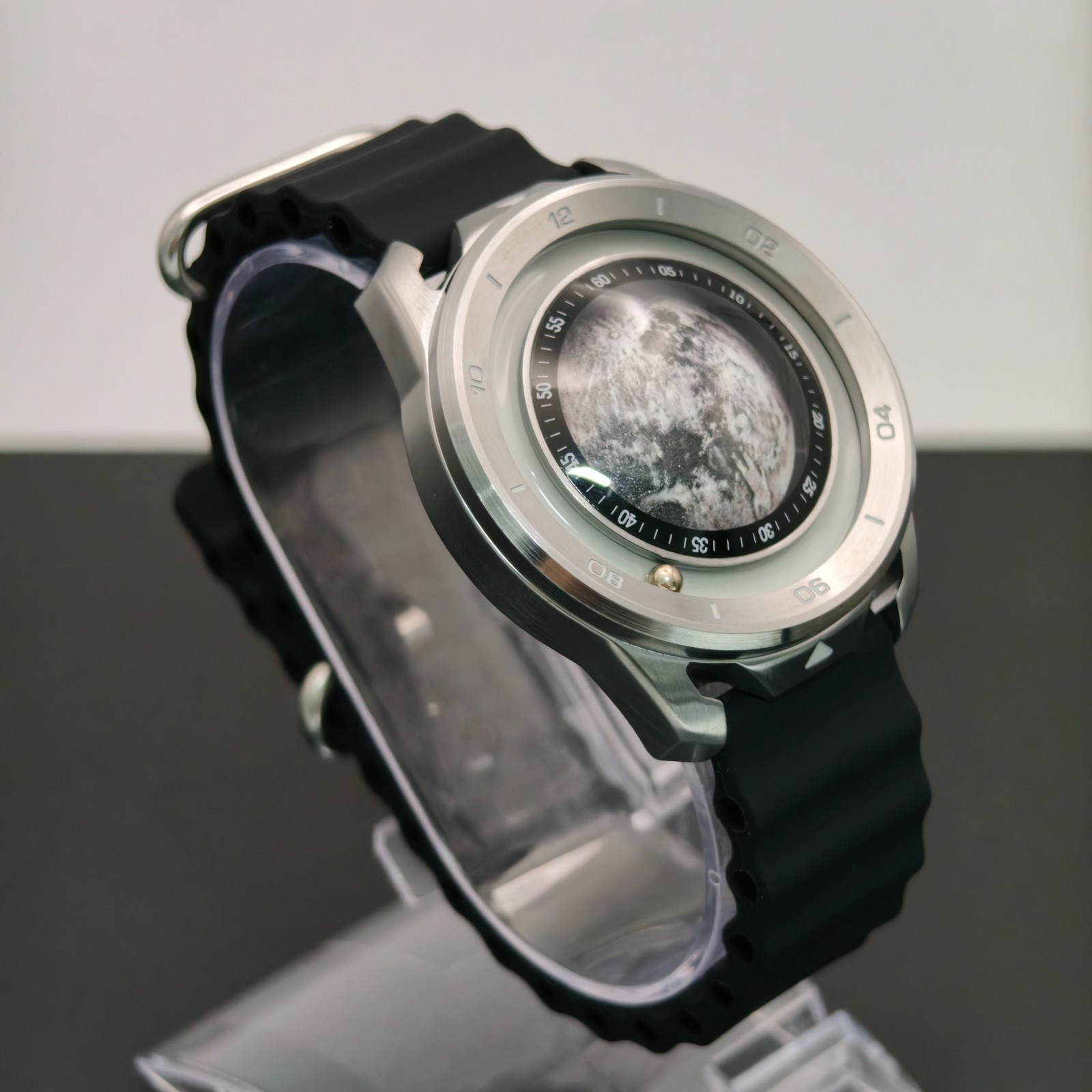 Magnet Orbit Moon Luminous Magnetic Unique Design Men Watch Silicone Strap