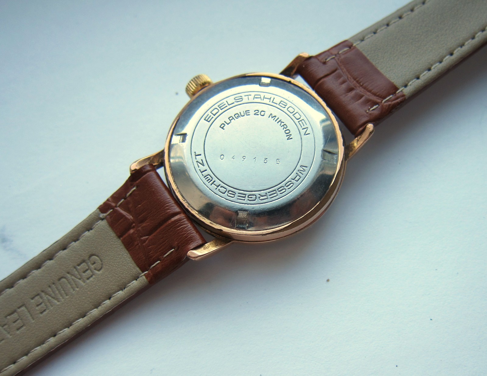 Vintage GUB Glashütte Watch Cal. 60.1 Central Seconds Gold Plated case d=33.4mm