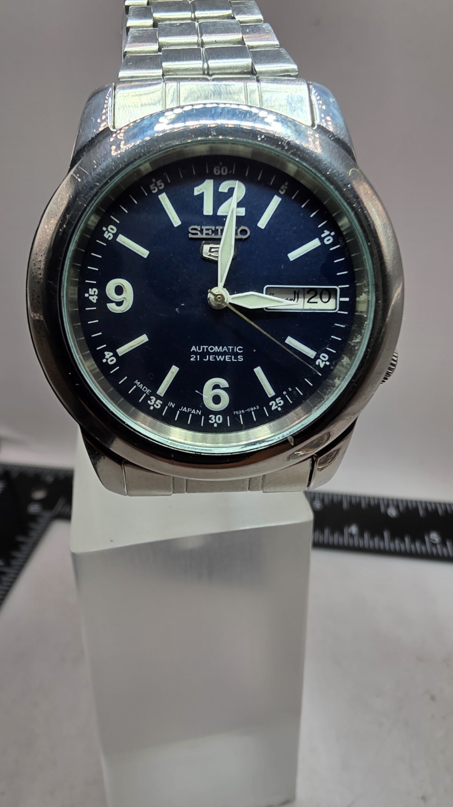 Seiko5 7s26-02w0 Glass Case Bck 31 Jewels Runs Perfect Water Resistant