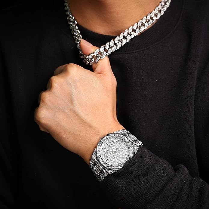 Halukakah Diamond Watch for Men – The Elite – 18K Real Gold/Platinum White Gold