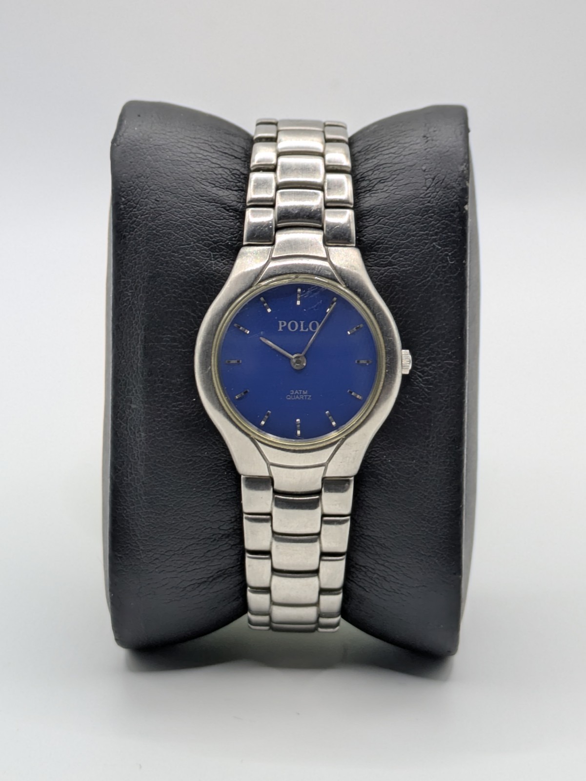 Polo Miyota 9T22 Quartz Watch Blue Dial No Screws Untested Parts Repair 26.8mm