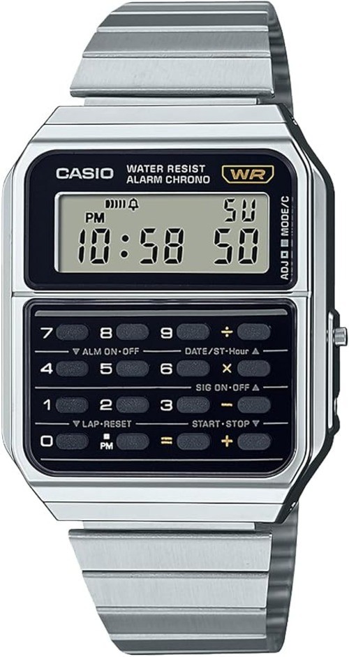 Casio CA-500WE-1AJF Calculator Watch Silver Retro Digital Unisex Japan New