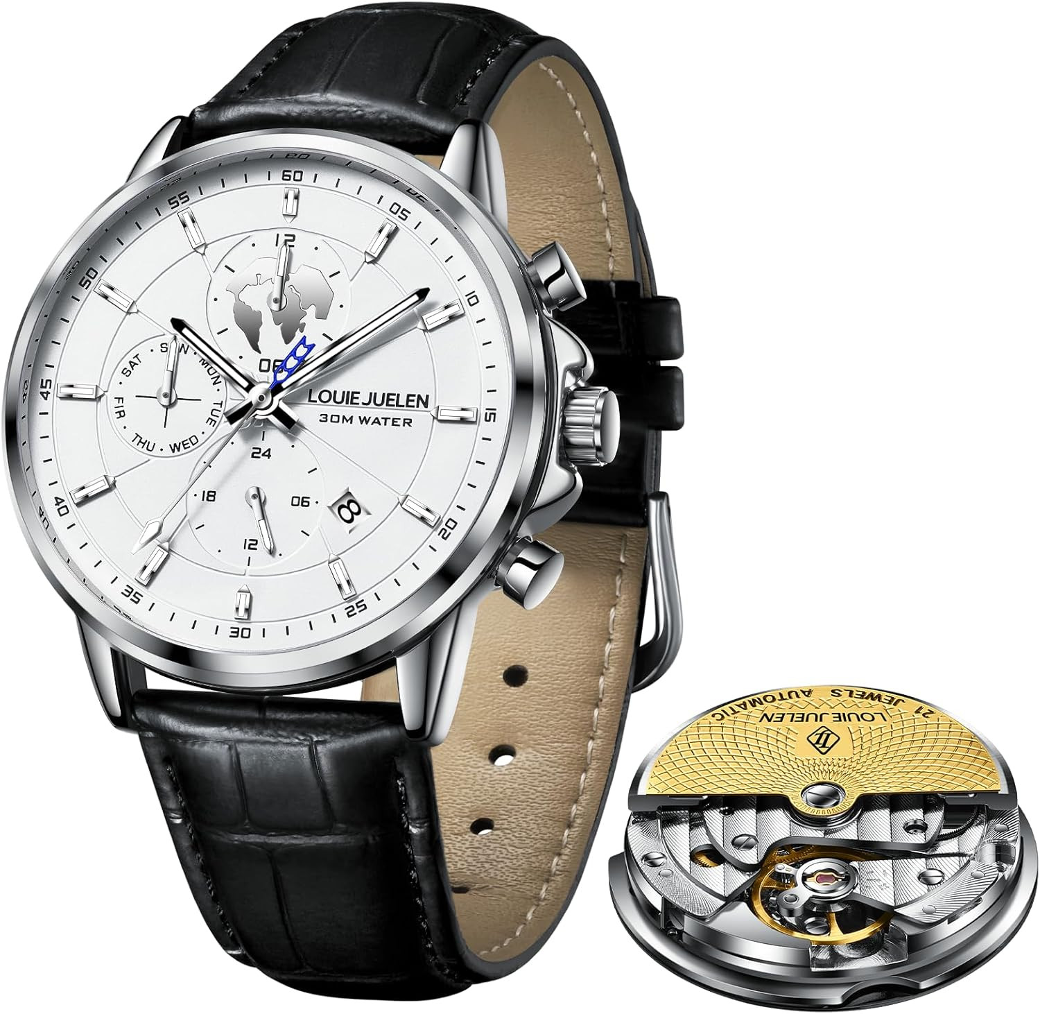 Luxury Men’s Automatic Mechanical Watch – Waterproof, No Battery, Multiple Dials