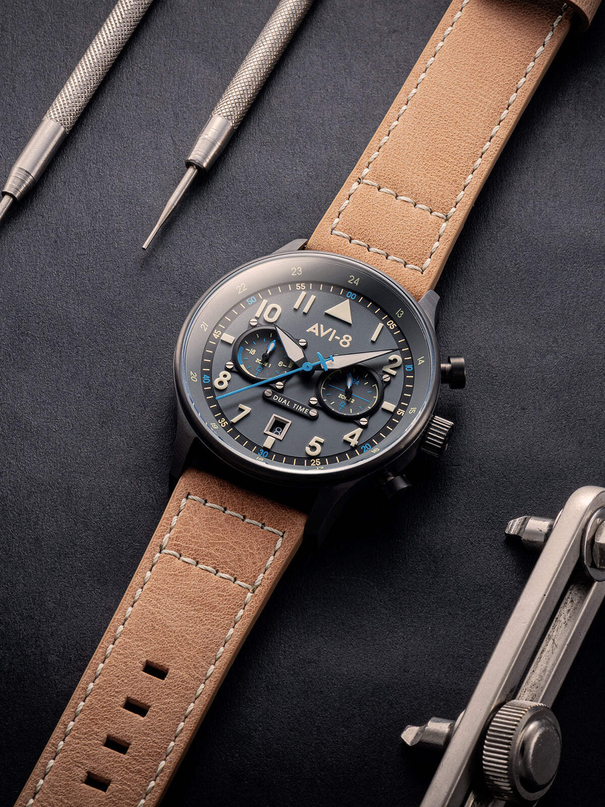 AVI-8 Hawker Hunter Carey Stainless Steel 43.5mm Japanese Quartz Wristwatch