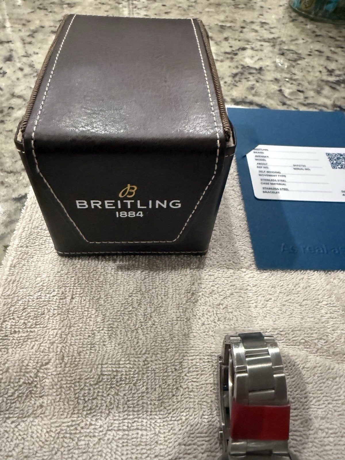 Breitling Avenger B01 Chronograph 44 Blue Dial Auto SS Bracelet Box Papers