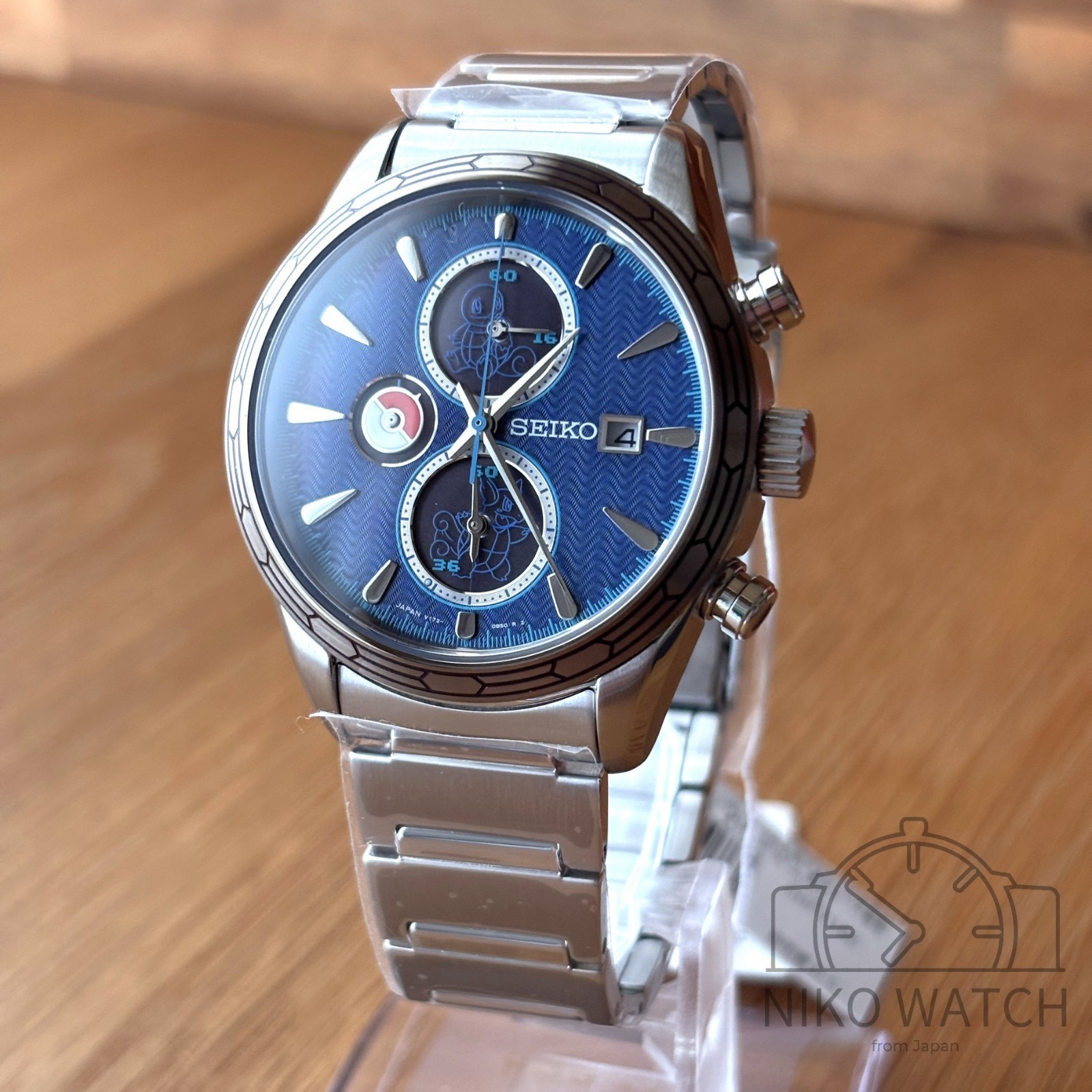 SEIKO x Pokemon Solar Chronograph Watch Blastoise blue SBPY162 Limited 700 [New]