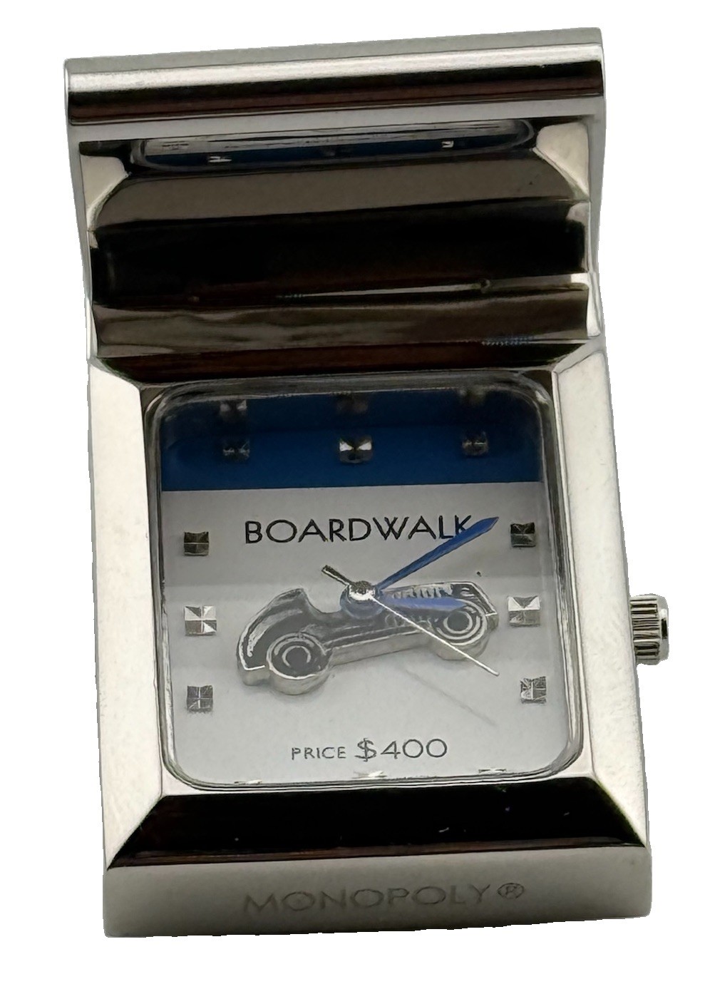 Vintage 2005 Colibri Monopoly Boardwalk Hinged Money Clip Watch Hasbro Japan Mvt