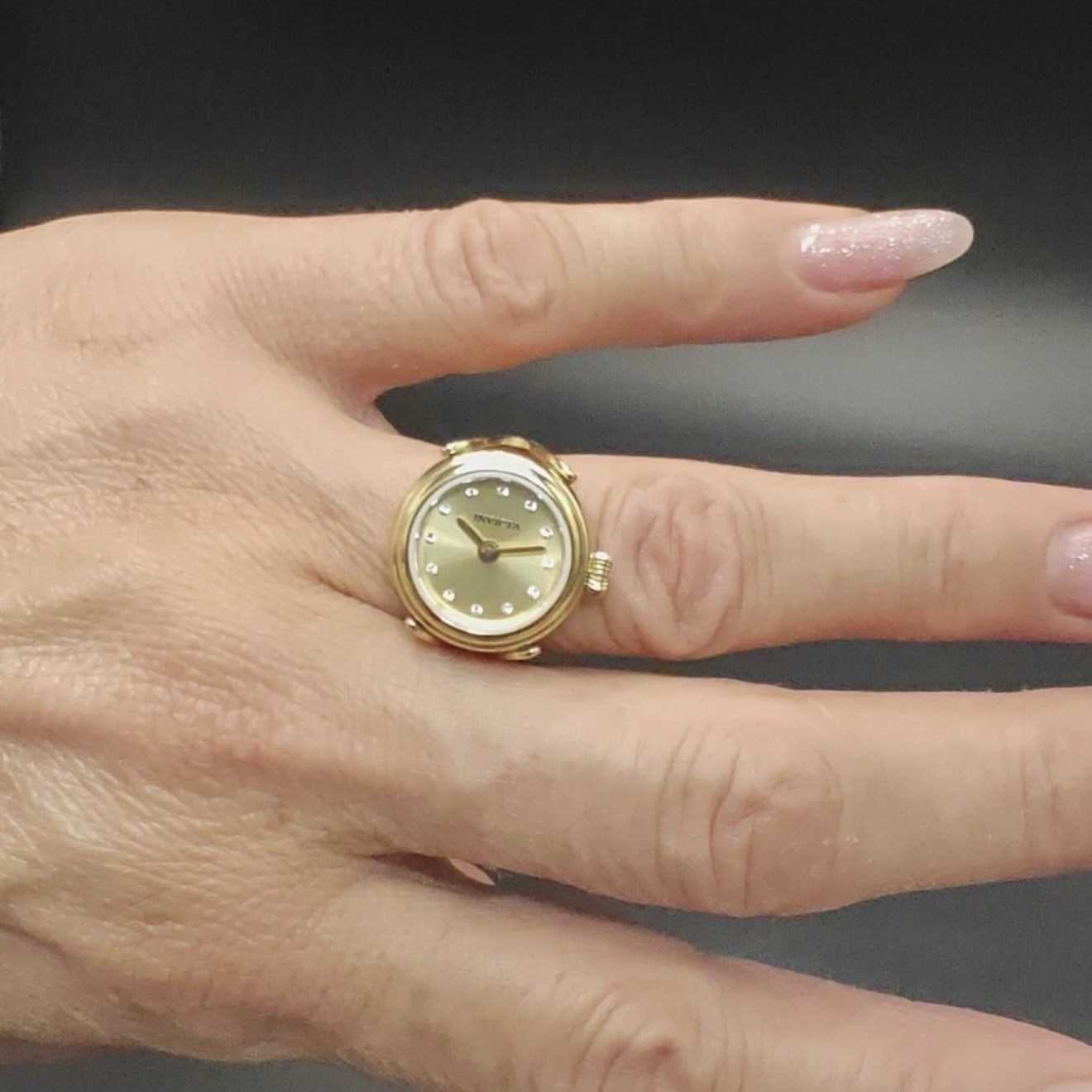Invicta Angel Women’s Ring Watch 17.5mm, GOLD (44483) $199 MSRP-BRAND NEW IN BOX