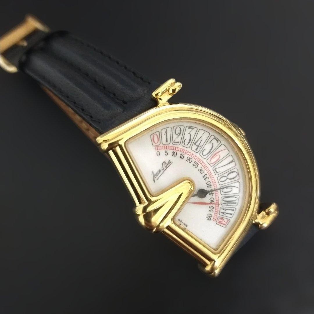 Jean D’Eve Sectora Gold Quartz Watch 28mm Working Vintage Rare from Japan