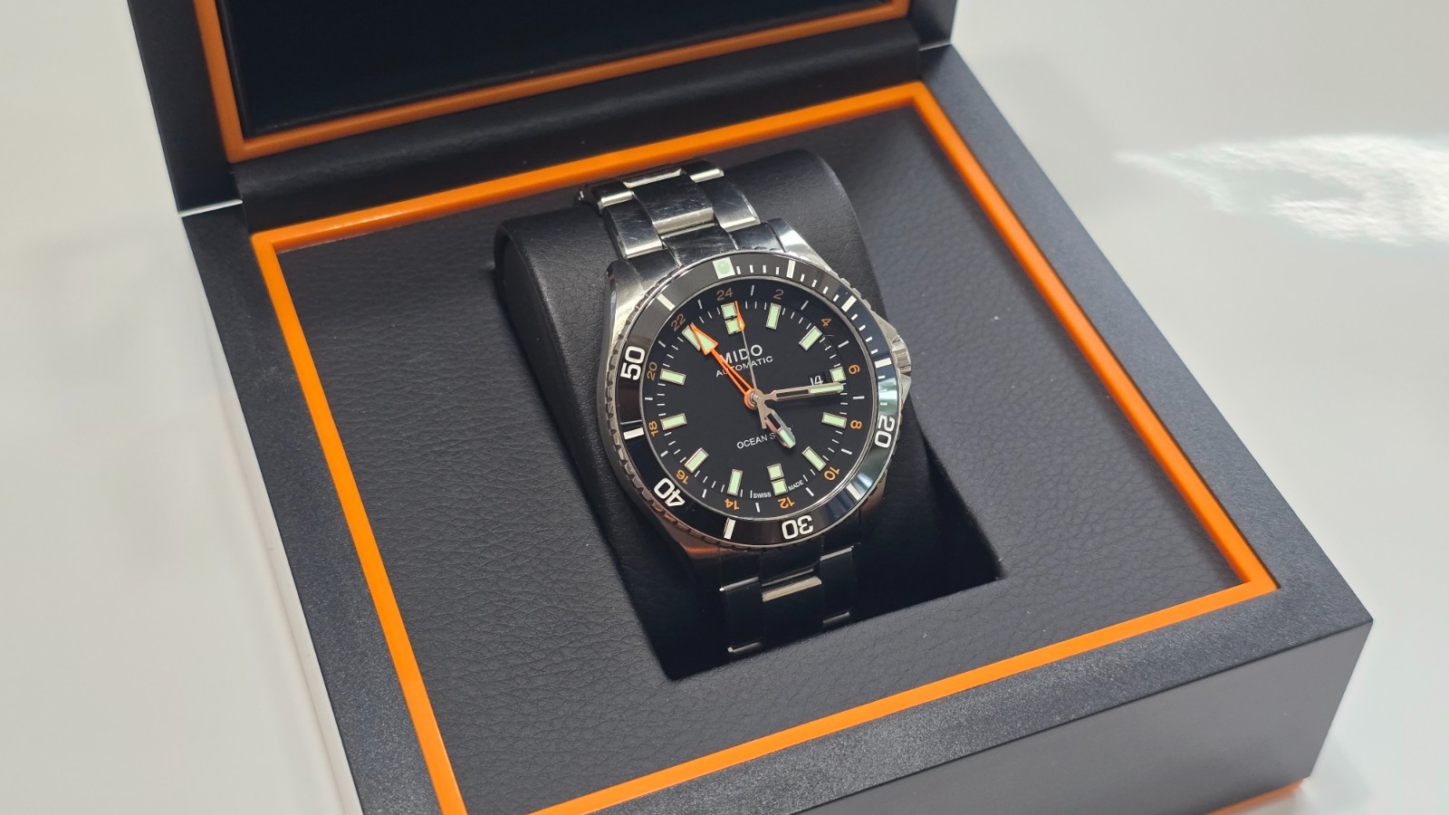 Mido Men’s Swiss Automatic Ocean Star GMT Stainless Steel Bracelet Watch 44mm