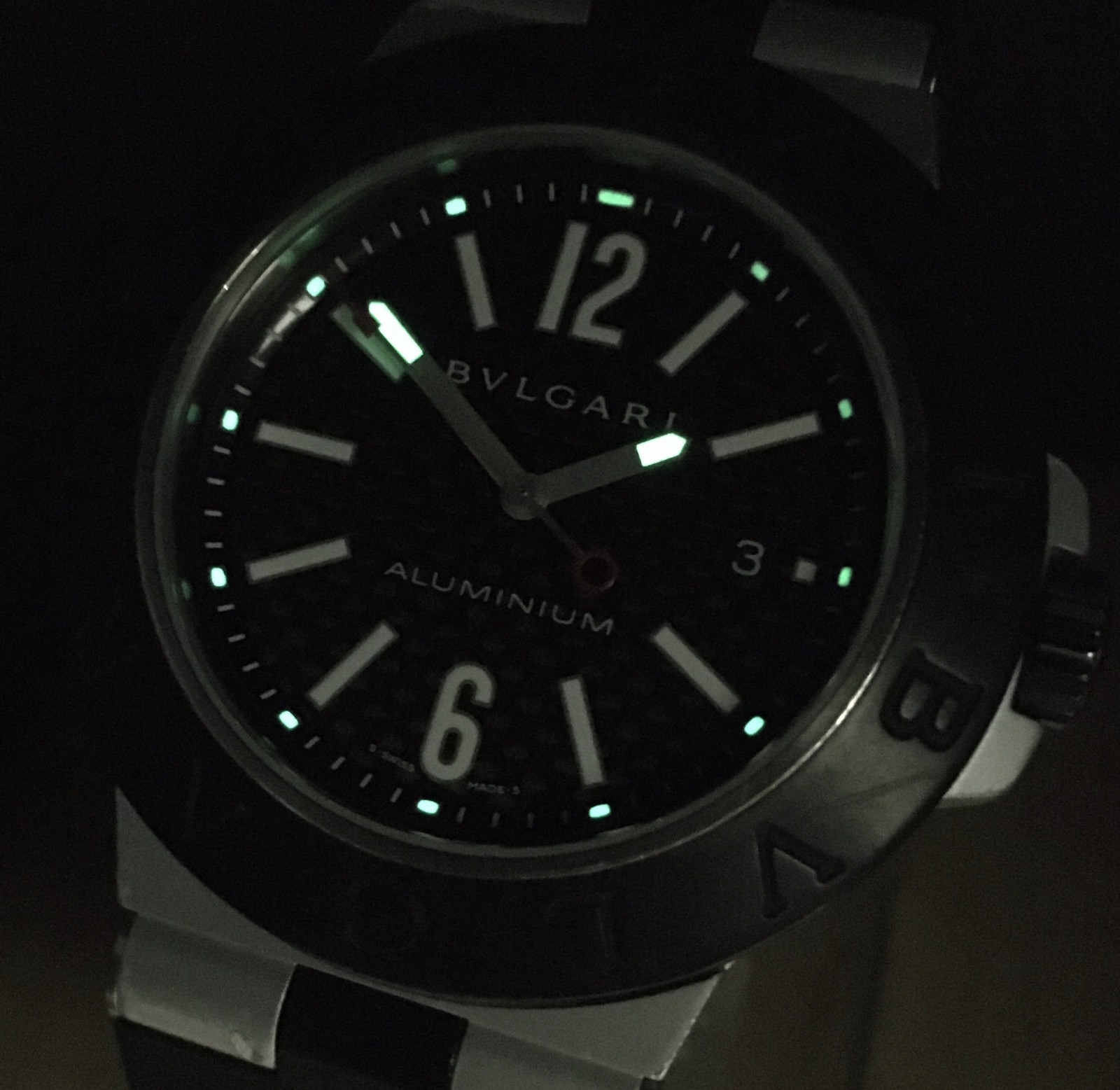 BVLGARI Diagono AL44TA Black Dial Automatic Date Men’s Watch 44mm JAPAN