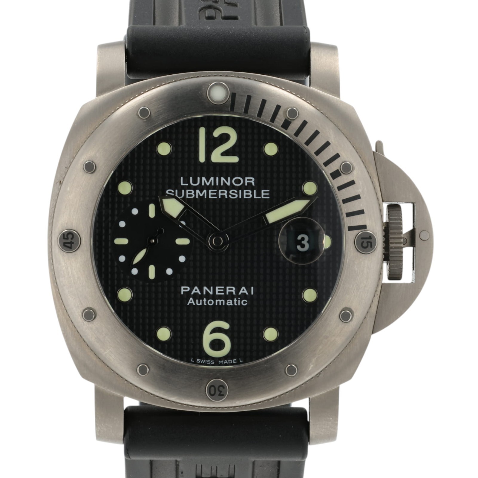 Panerai Luminor Submersible Black Dial Titanium 44mm Automatic Mens PAM00025
