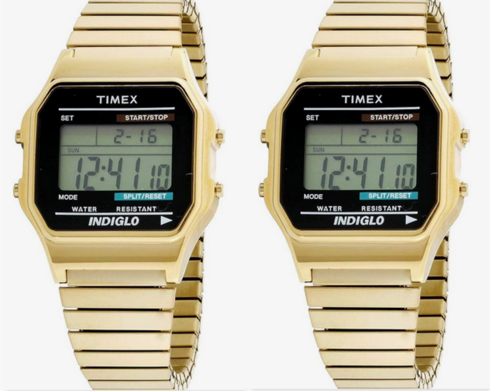Lot of 2 Timex Men’s T78677 Classic Digital 34mm Expansion Band Watch
