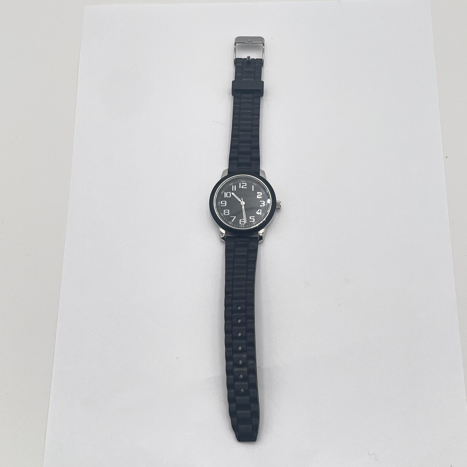 Xhilaration Watch Black Silicone Band Stainless Steel Back Japan Movement Unisex