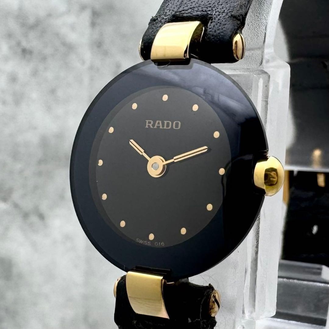 Rado Coupole 204.4079.4N Black Quartz Watch Sapphire Crystal Japan 071220