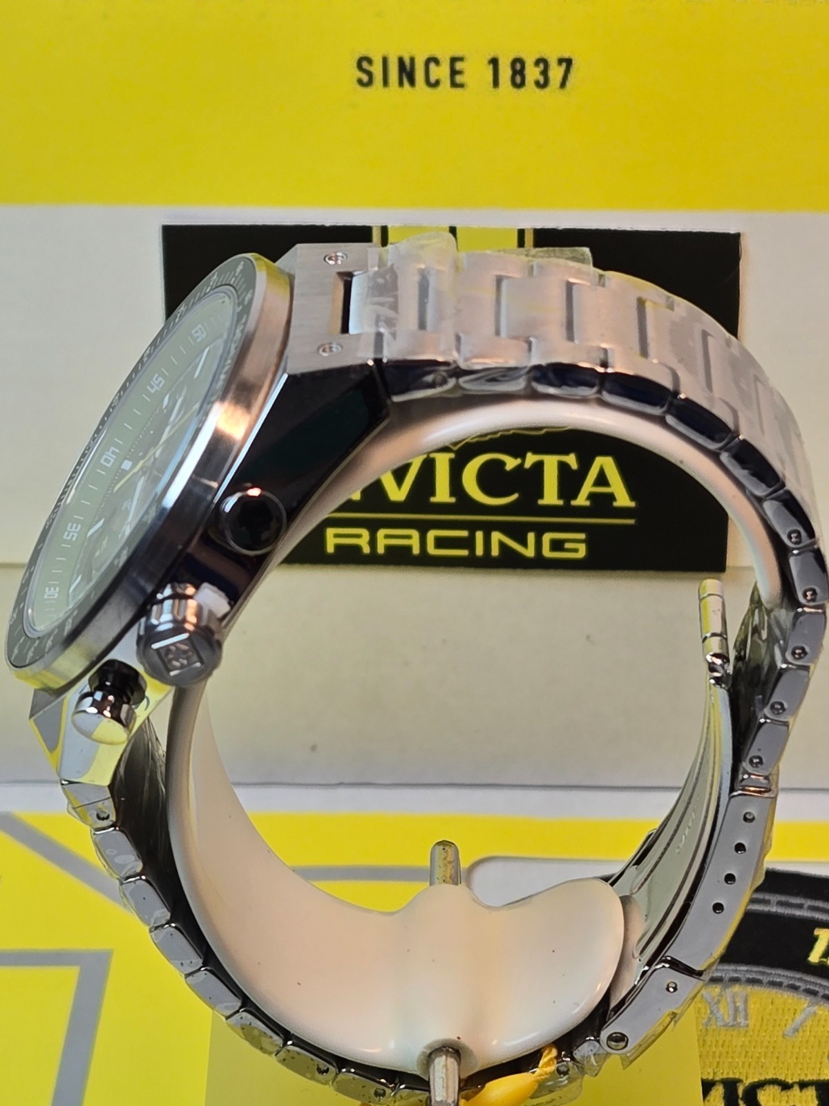 Invicta Speedway GearShift Men’s Watch 44mm, Steel with Green Bezel & Dial NEW!