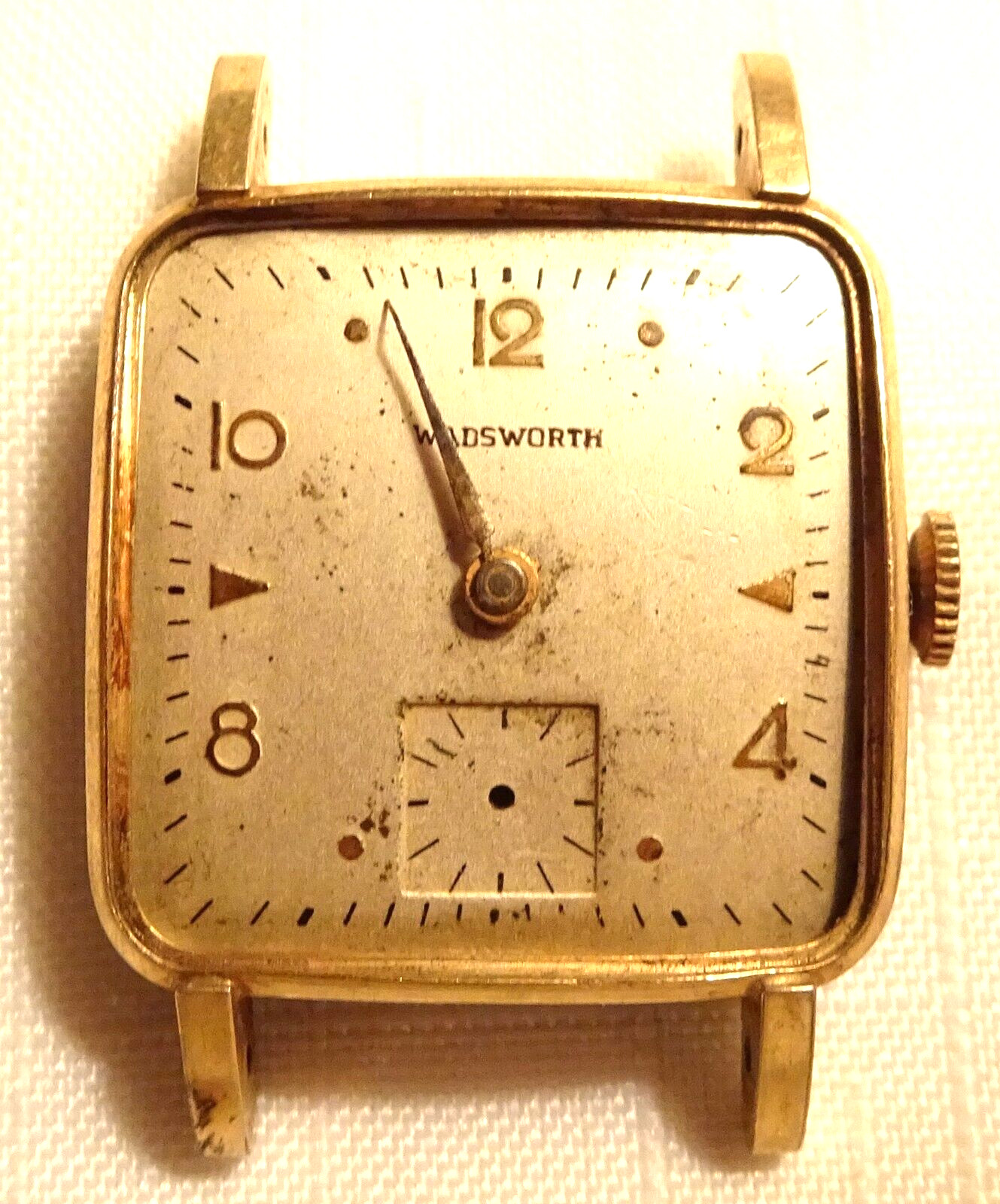 Wadsworth Wristwatch 17J Men’s Swiss Antique Parts or Repair AS1123 D