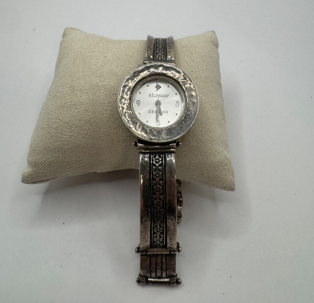 Vintage Israel Sterling Silver Silpada Designs Watch, Hammered Bezel