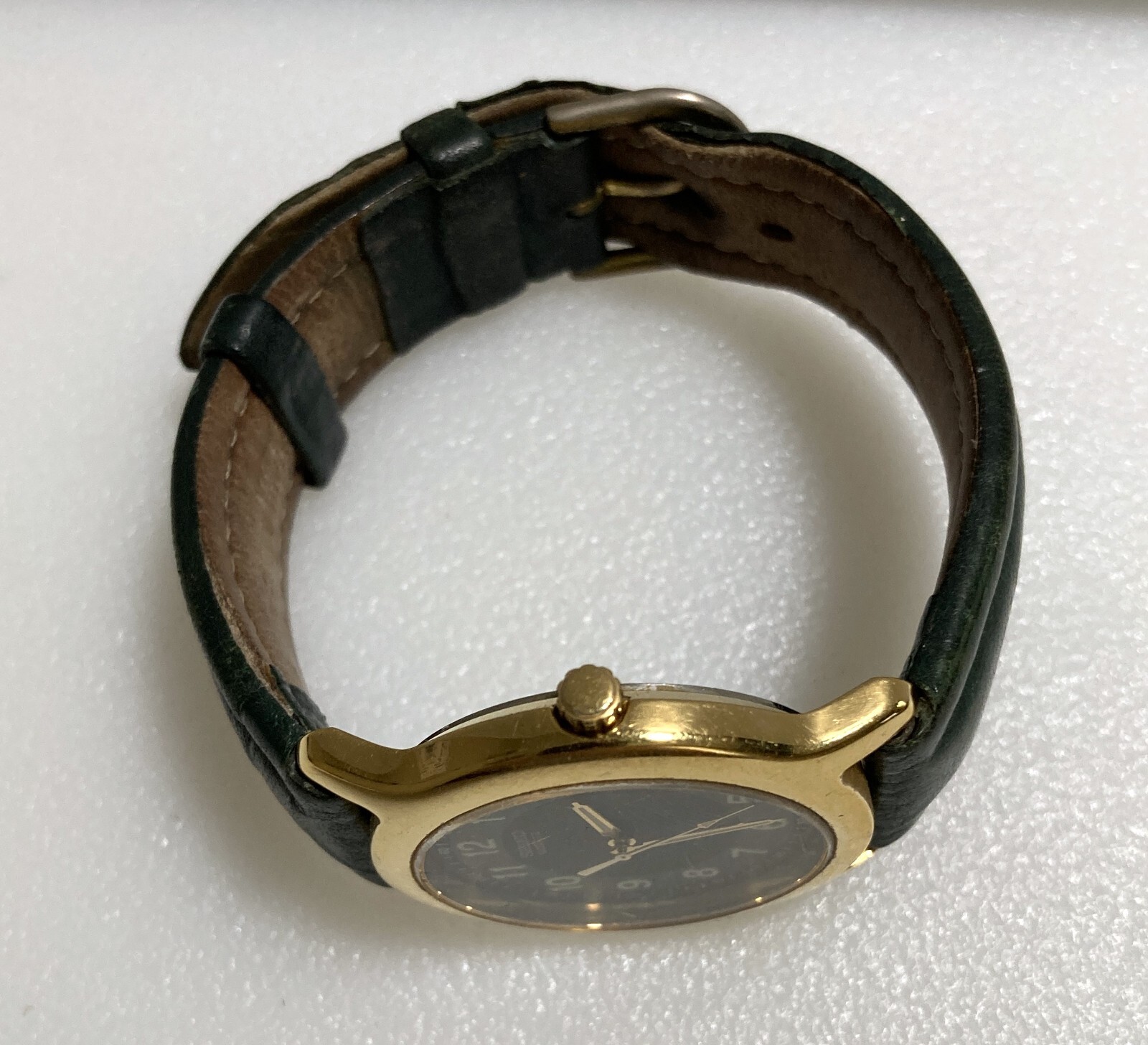 SEIKO 2-Tone Dial W/Gold Tone ThinCase & Hadley Roma Leather Band 7N01-6G39-RARE