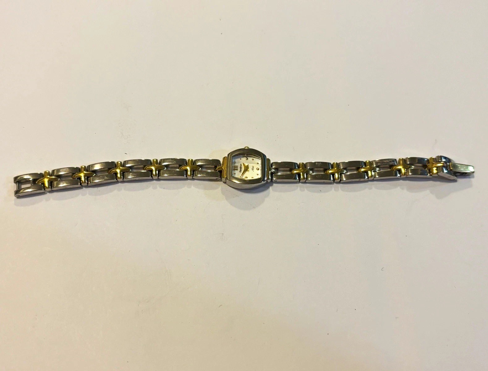 Vintage Armitron NOW Two Tone Bracelet Watch Gold Silver Japan Quartz Women’s