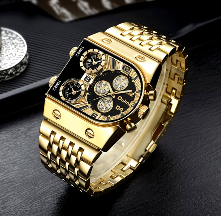Cool Fashion Men Quartz Watch Powered 36V Battery Roman Numeral Indicators Gift