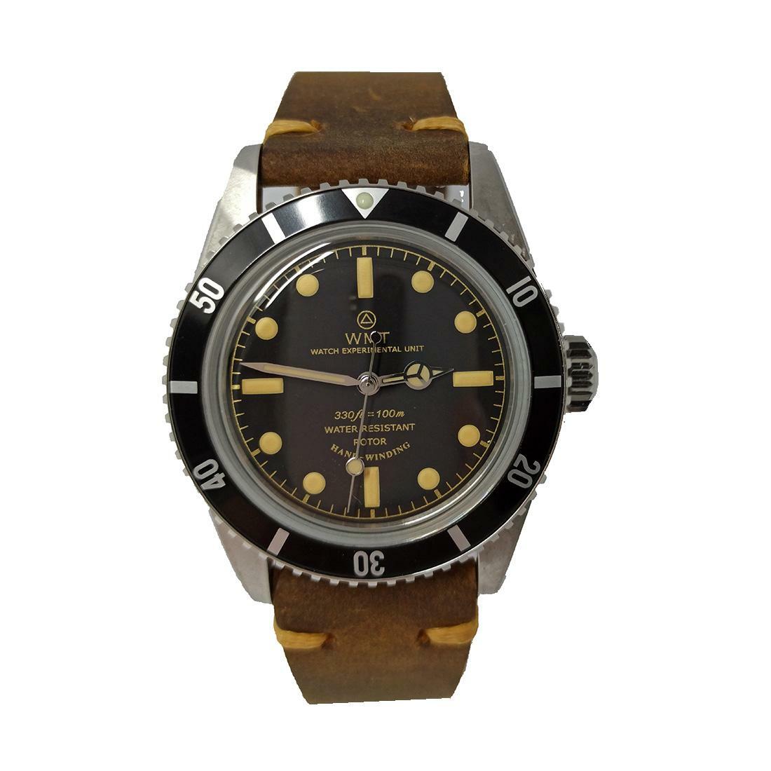 Walter Mitt Sea Diver Vintage Automatic Stainless Steel Black Leather Unisex Watch