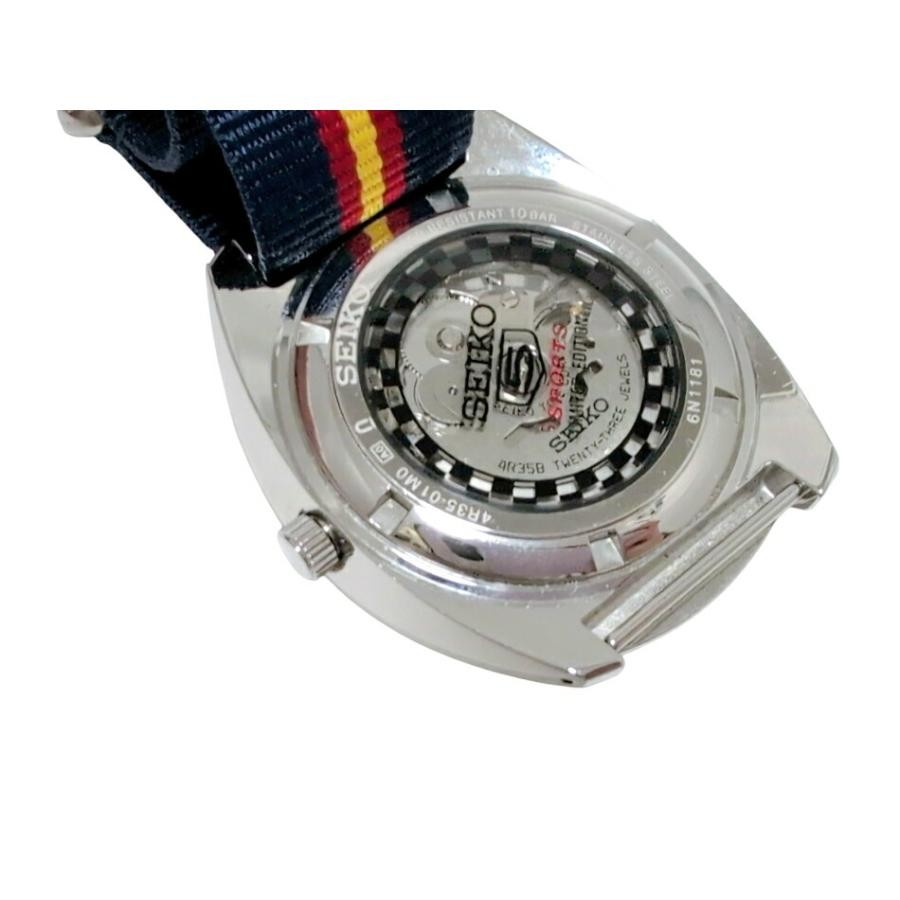 Seiko 5 Sports 4R35 44mm Navy Dial Ltd Edition Checker Caseback NATO Auth