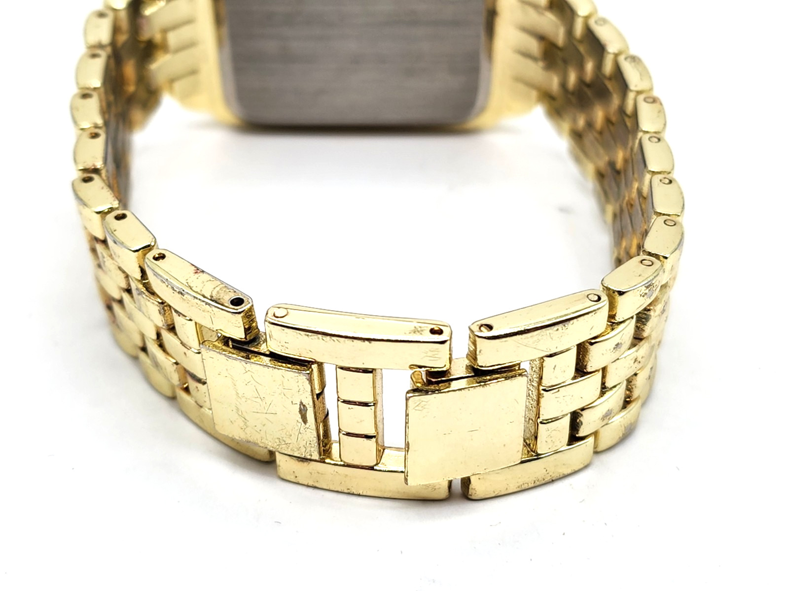 Sophie Ladies Quartz Rectangular Watch w/Gold-tone Stainless Steel Band