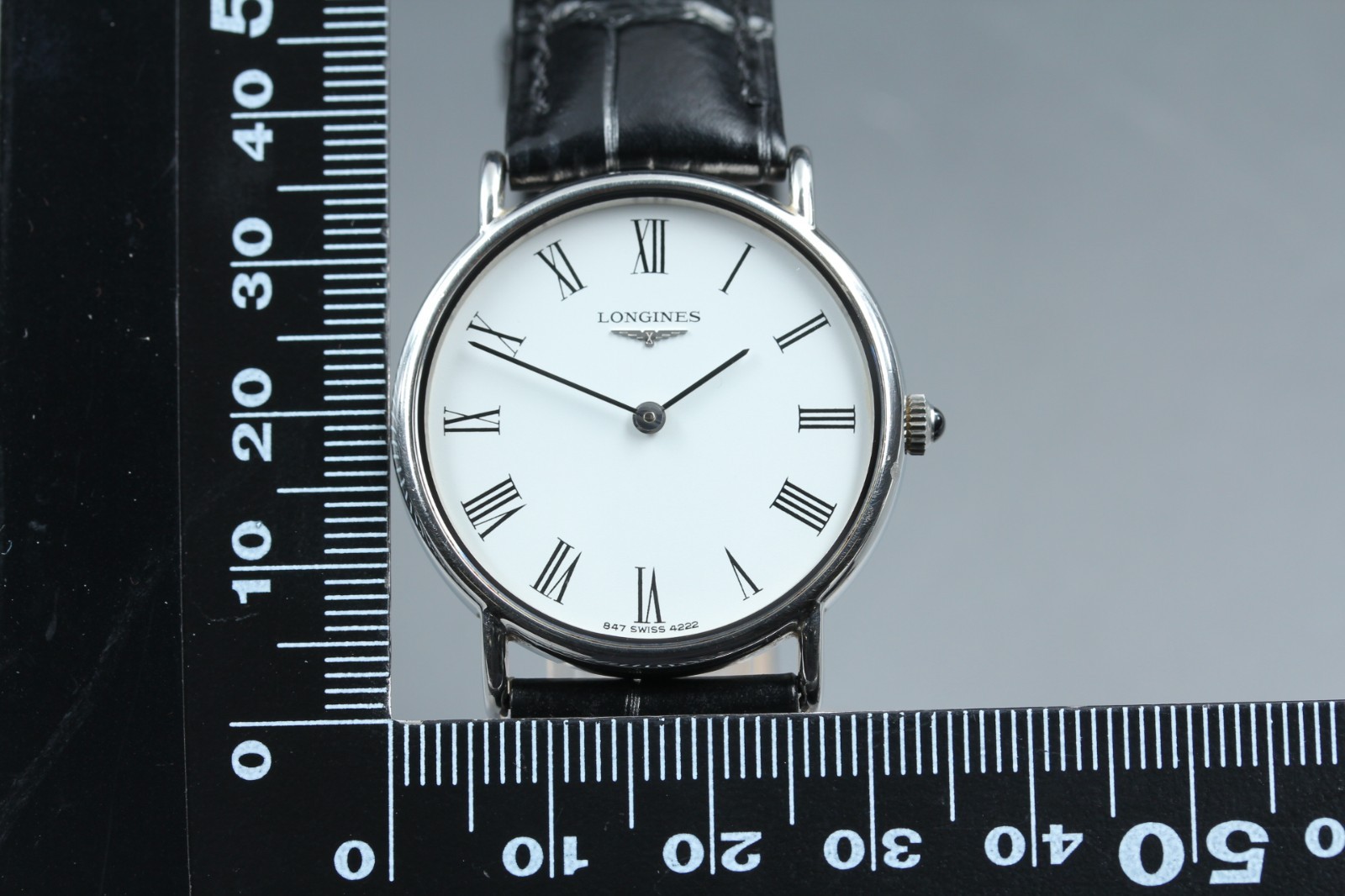 Longines [Near Mint-] 847 4222 White Roman Dial 33mm Men’s Manual Watch JP #326