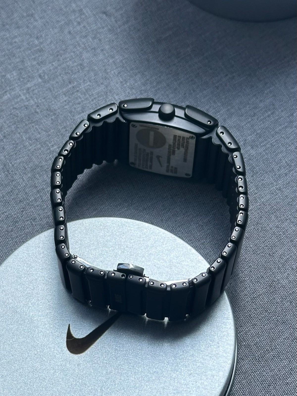 Nike D-Line Matte Black Analogue Circle Watch with Orange Dial