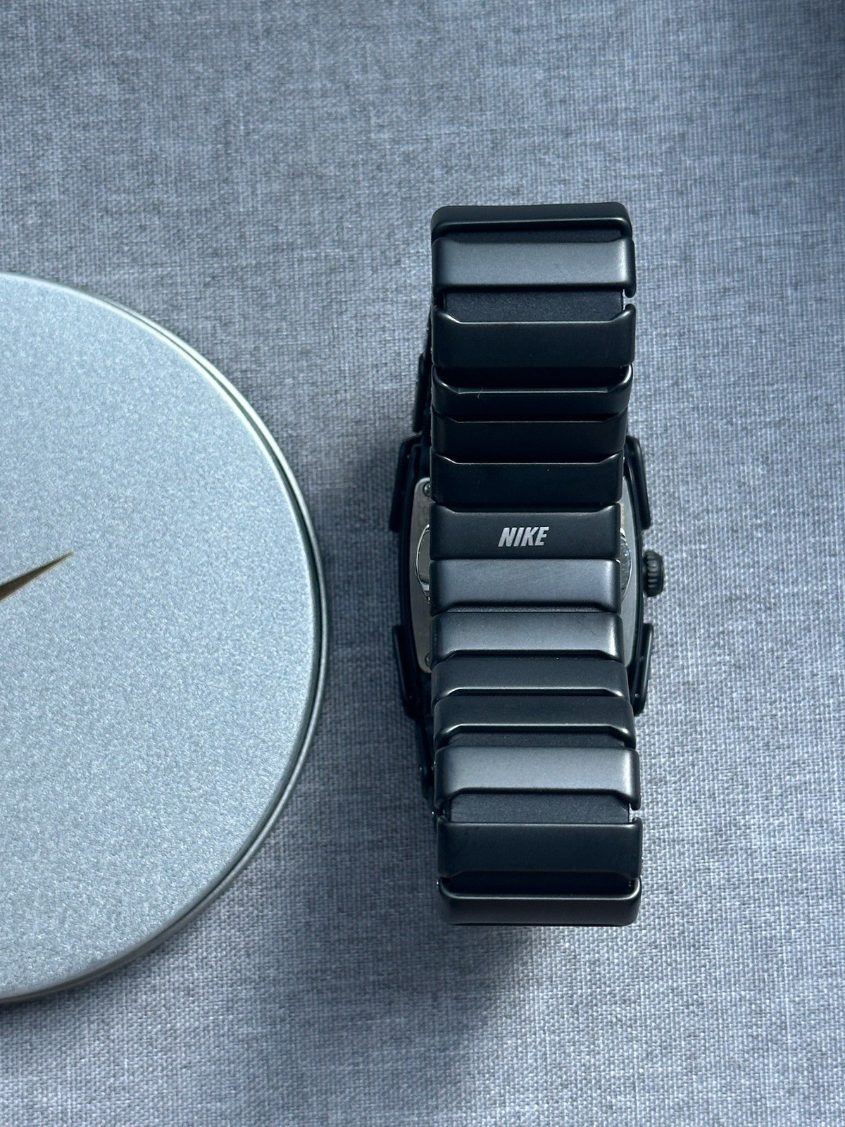Nike D-Line Matte Black Analogue Circle Watch with Orange Dial
