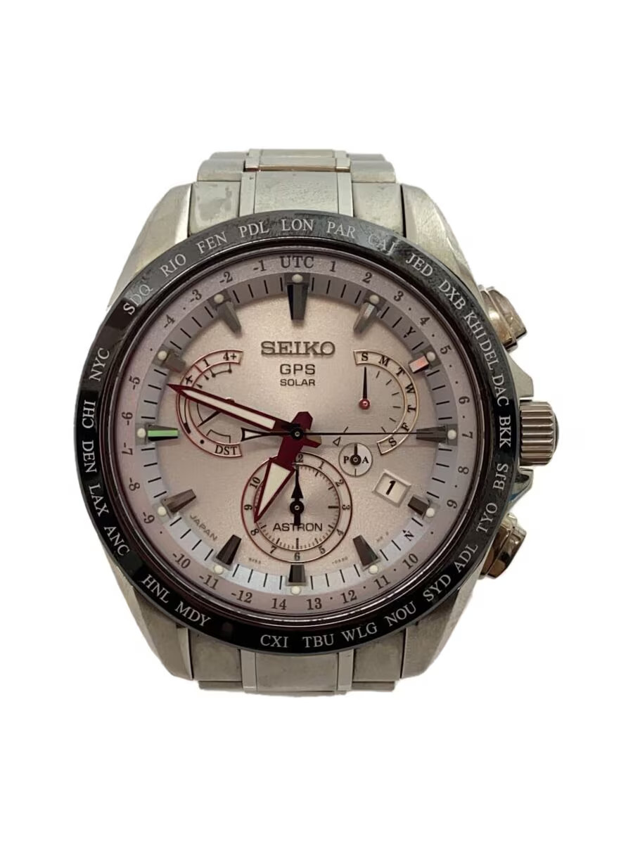 SEIKO ASTRON Solar Watch Analog WHT SLV 8X53 0AB0 2