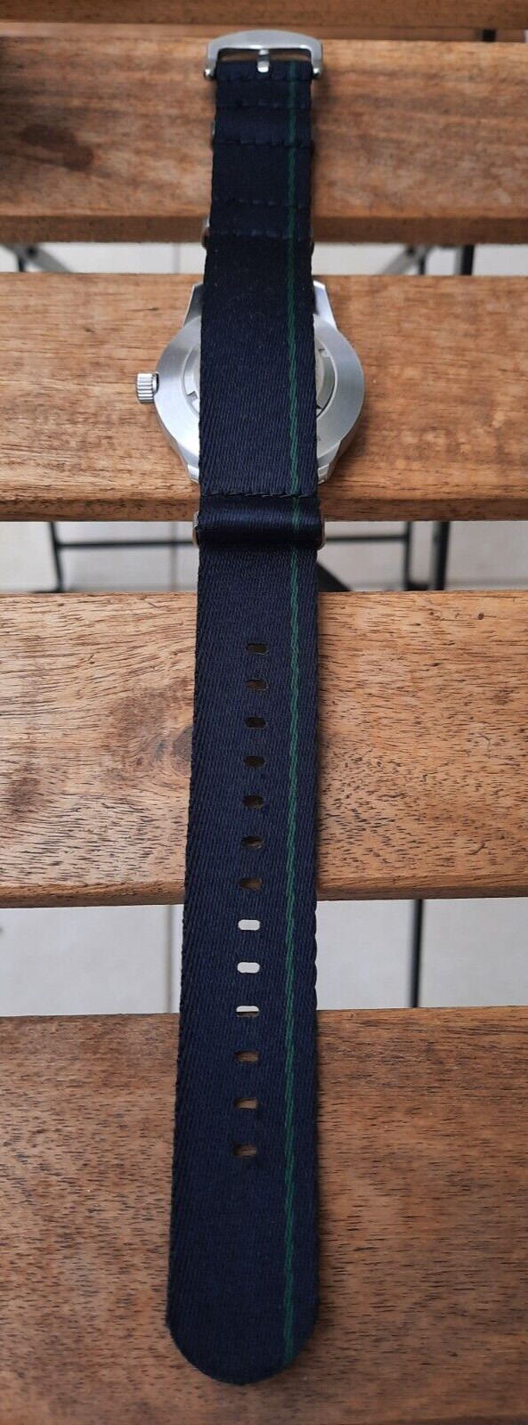 Sharp Bros Fury Watch Green Inferno Face Quartz 42mm Black One Piece Nylon Strap