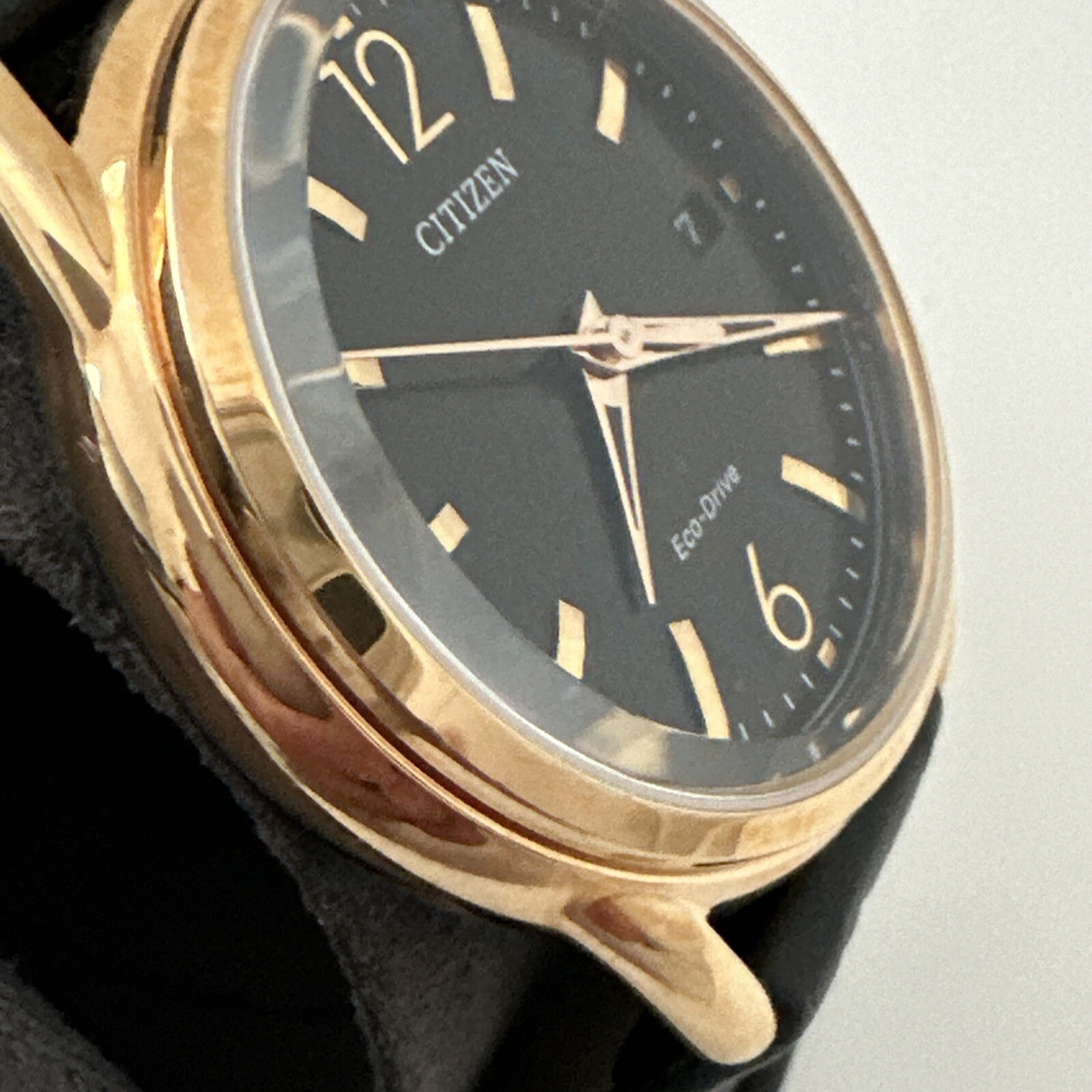 Citizen Eco-Drive LTR Women’s Black Leather Date Display Watch 36mm FE6083-13E
