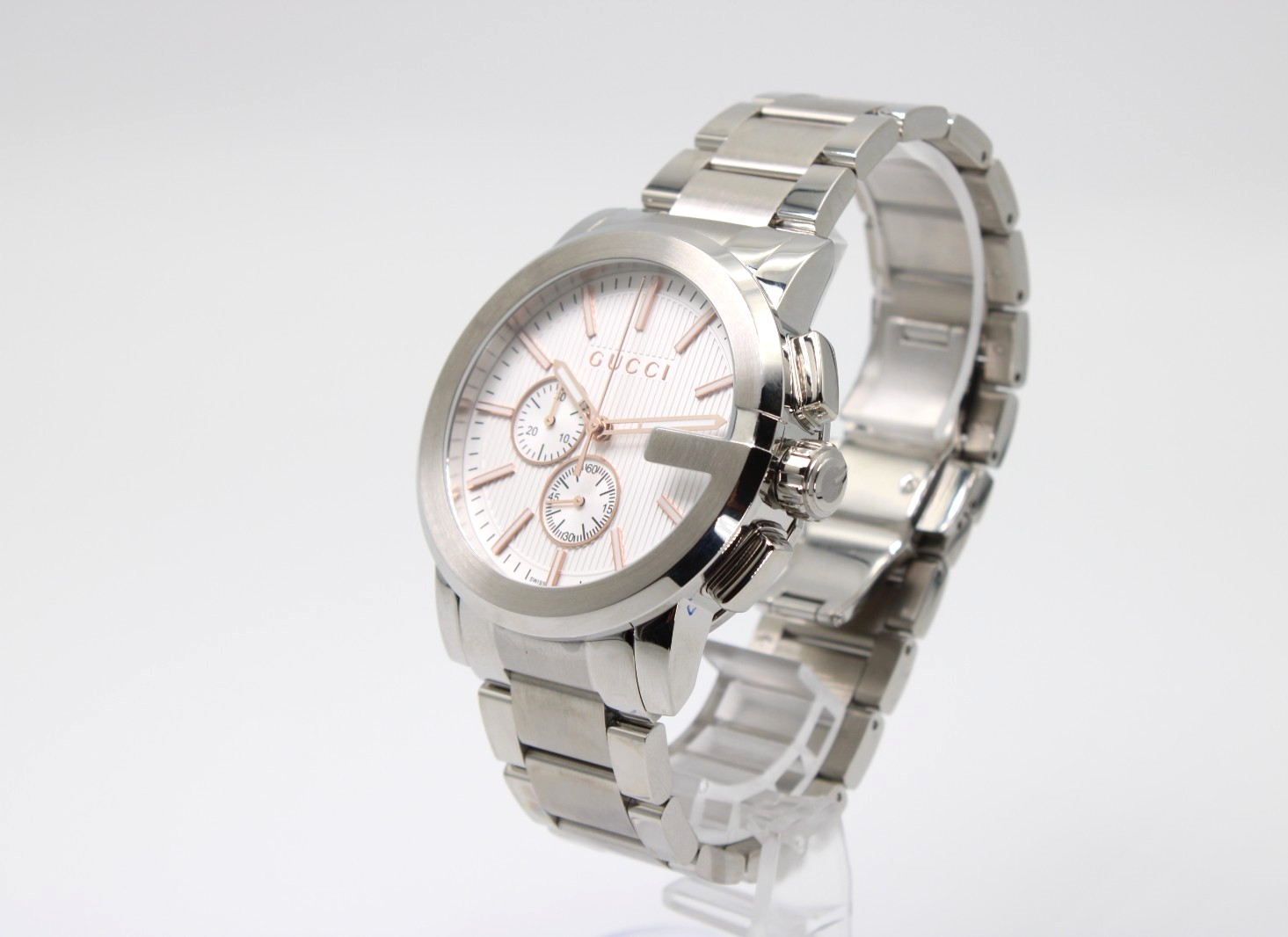 GUCCI G-Chrono YA101201 Silver Dial Men Watch 44mm