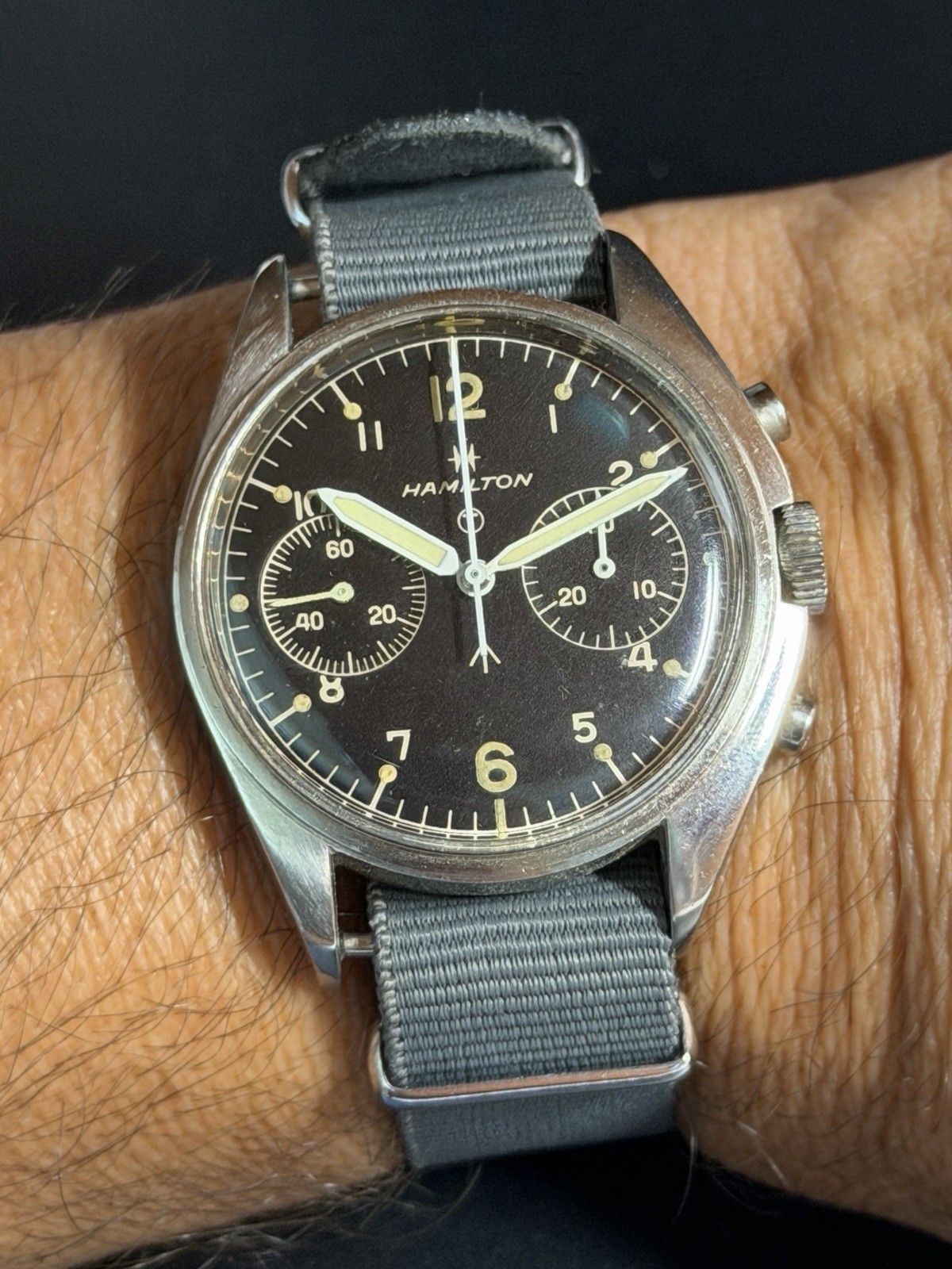 Hamilton Royal Navy Valjoux 7733 Broad Arrow Military Chronograph 0552/924-3306